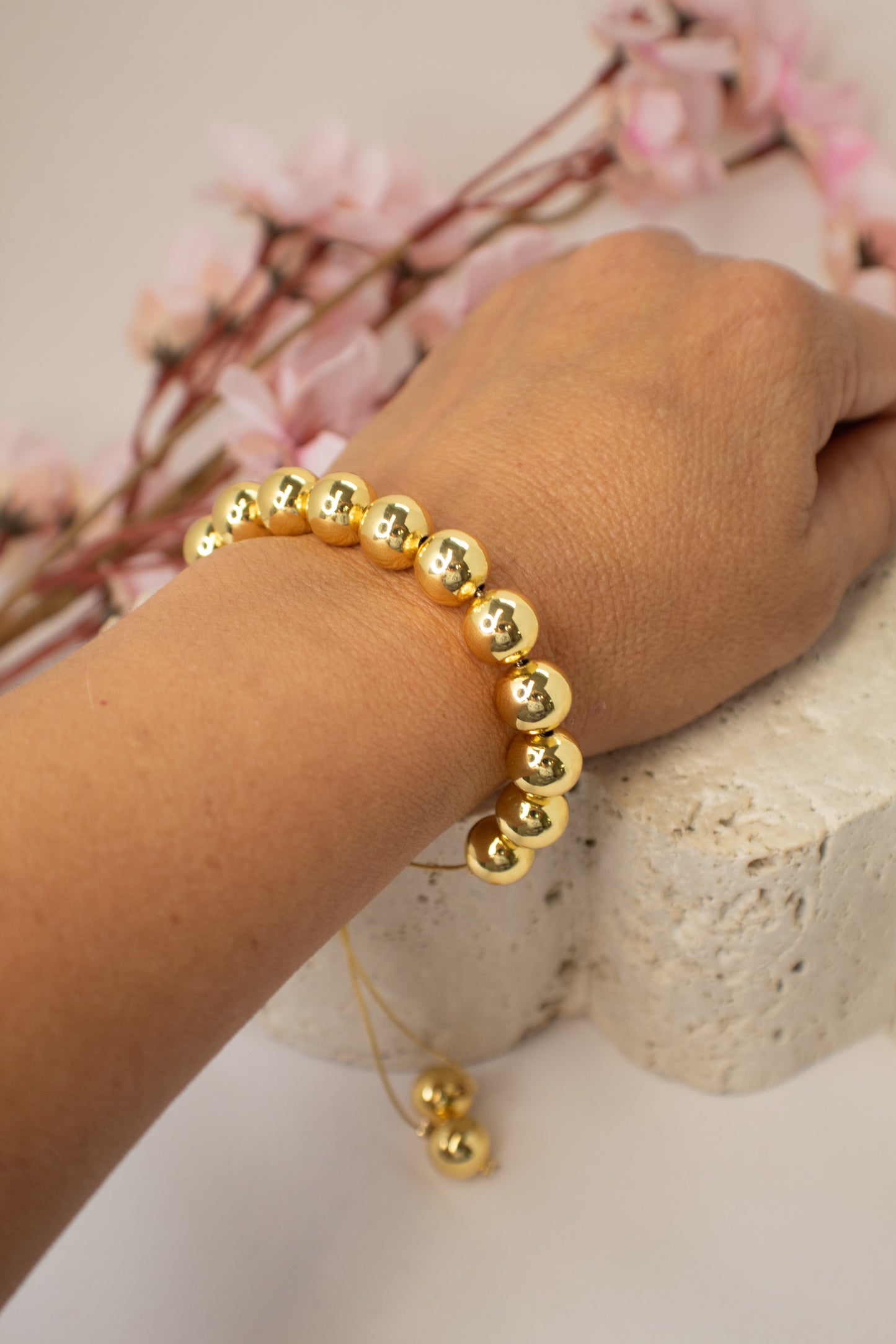 Classic Gold Adjustable Beaded Bracelet