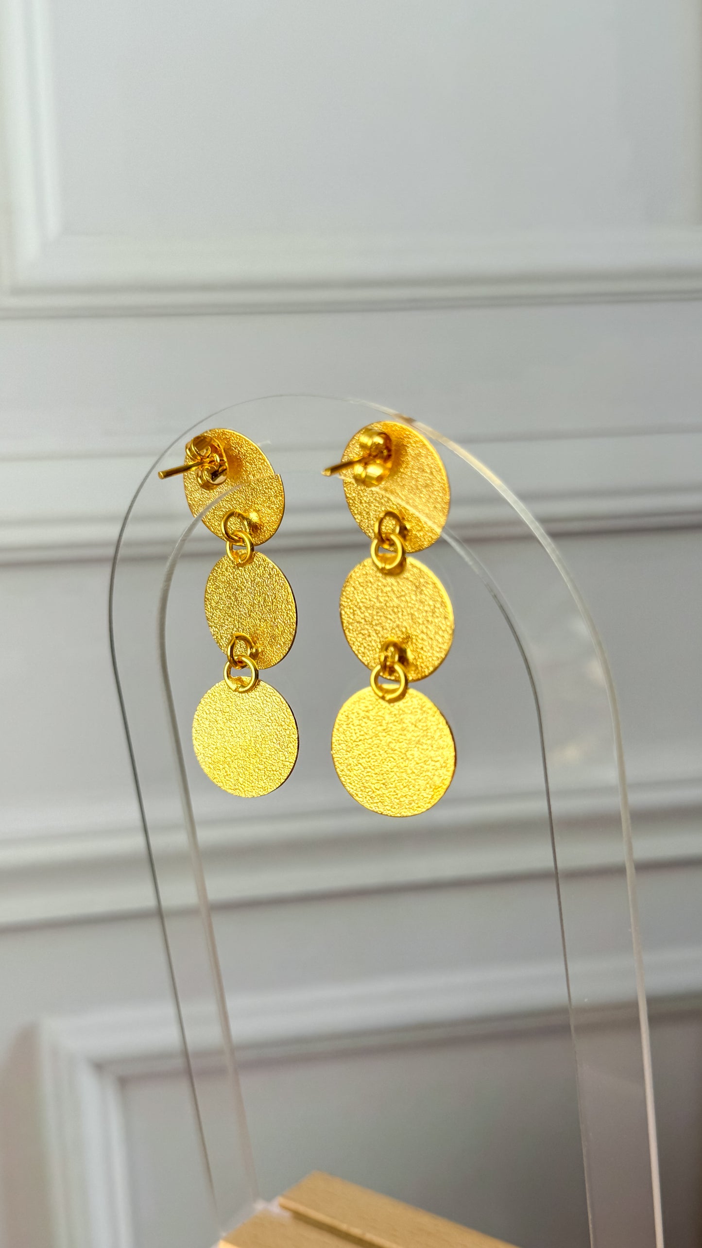 Gilded Small Round  Bronze Earrings