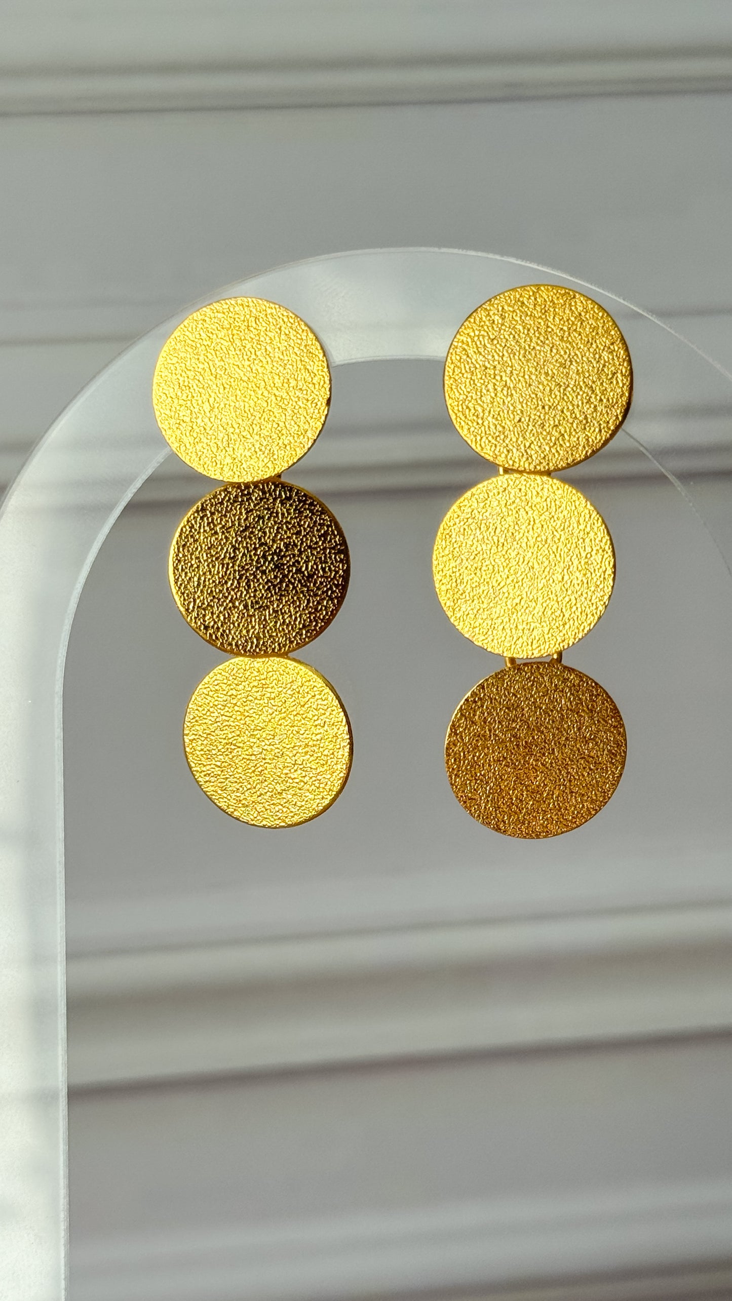 Gilded Small Round  Bronze Earrings