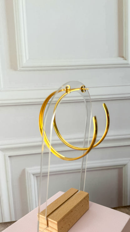 Gilded Hoops Bronze Earrings