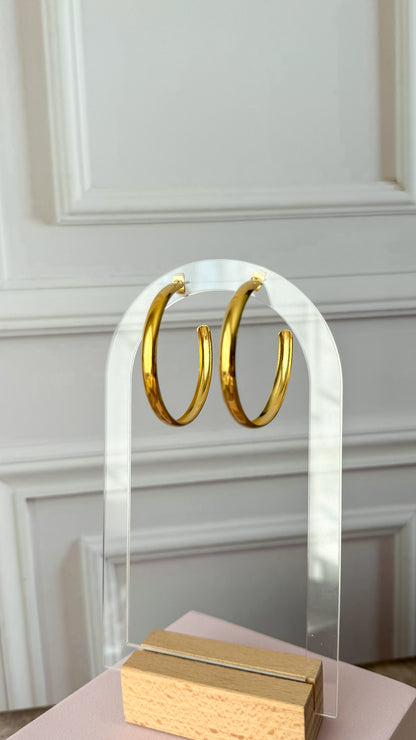 Gilded Hoops Bronze Earrings