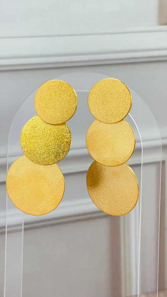 Gilded Medium Round Bronze Earrings