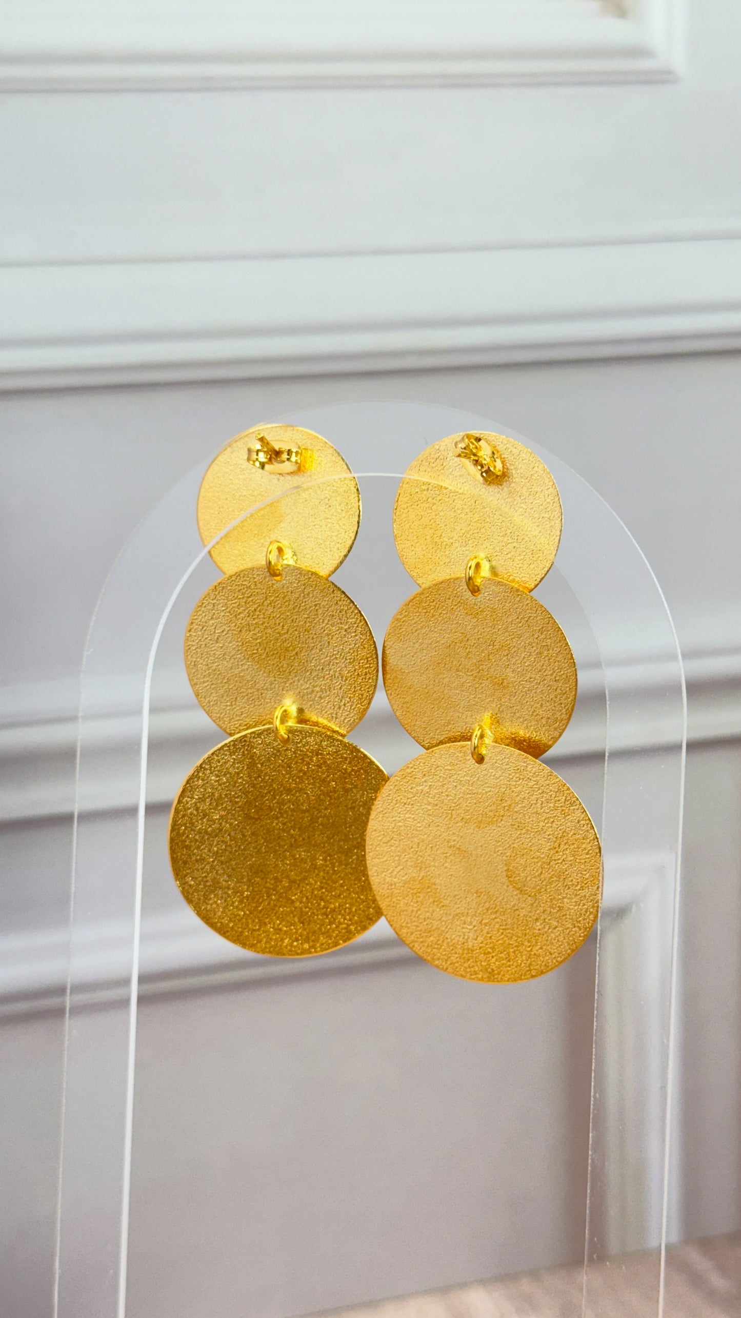 Gilded Medium Round Bronze Earrings