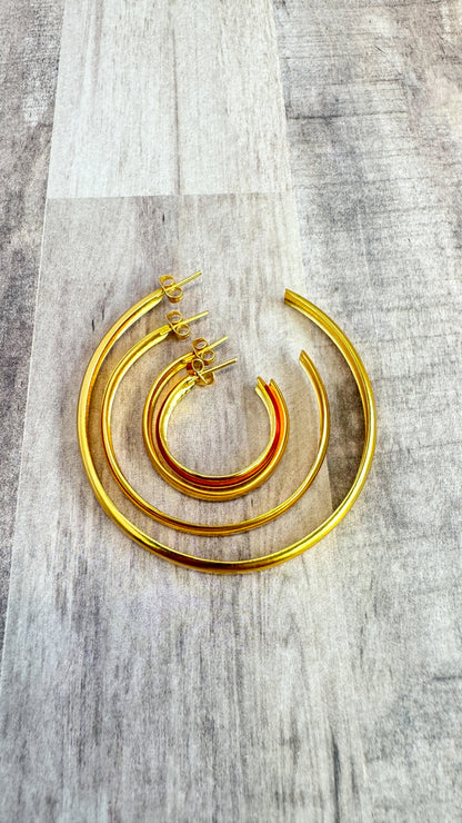 Gilded Hoops Bronze Earrings