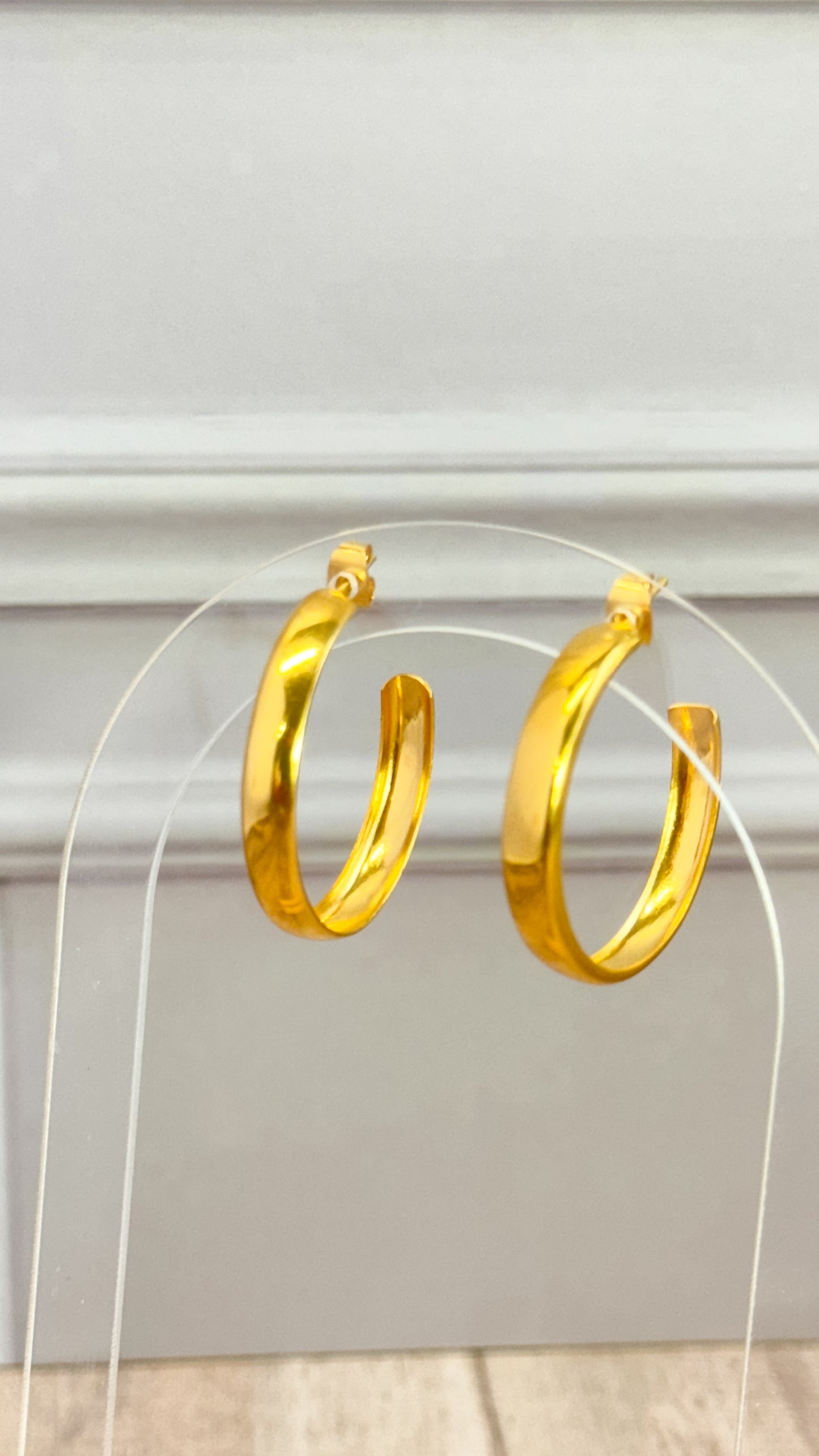 Gilded Hoops Bronze Earrings