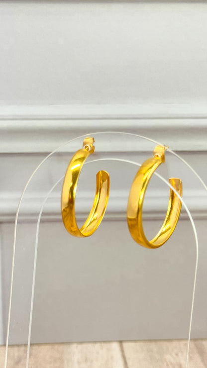 Gilded Hoops Bronze Earrings