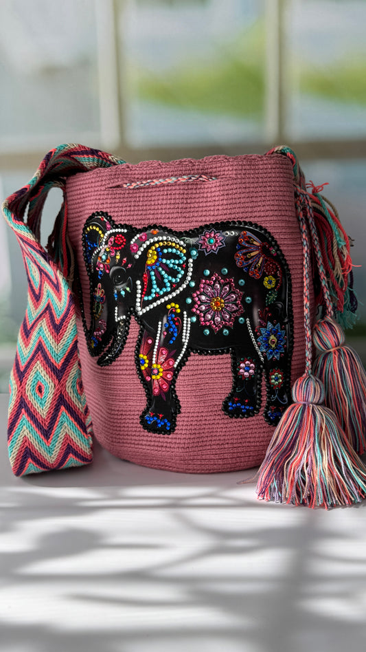 Bolso Wayuu (Elefante) Color Guayaba