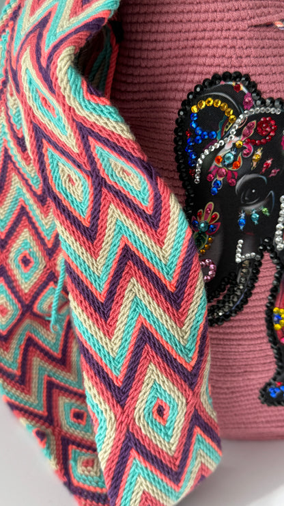 Bolso Wayuu (Elefante) Color Guayaba