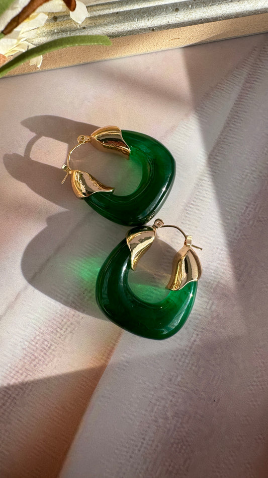 Designed Green Earrings