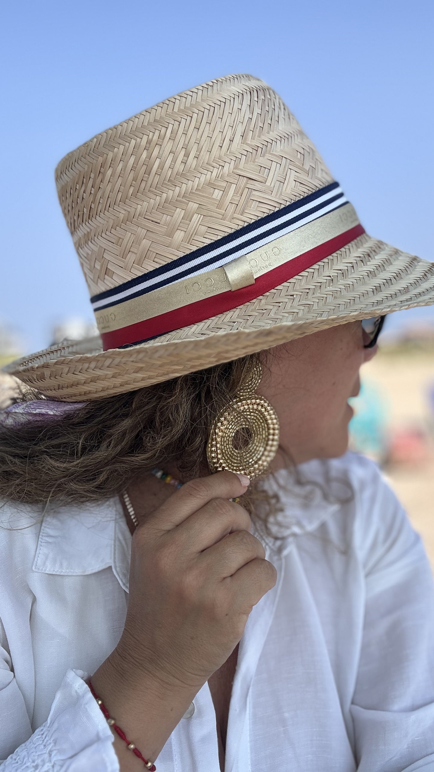 Sombrero - Wayuu Hat Beige GUCCI Ribbon