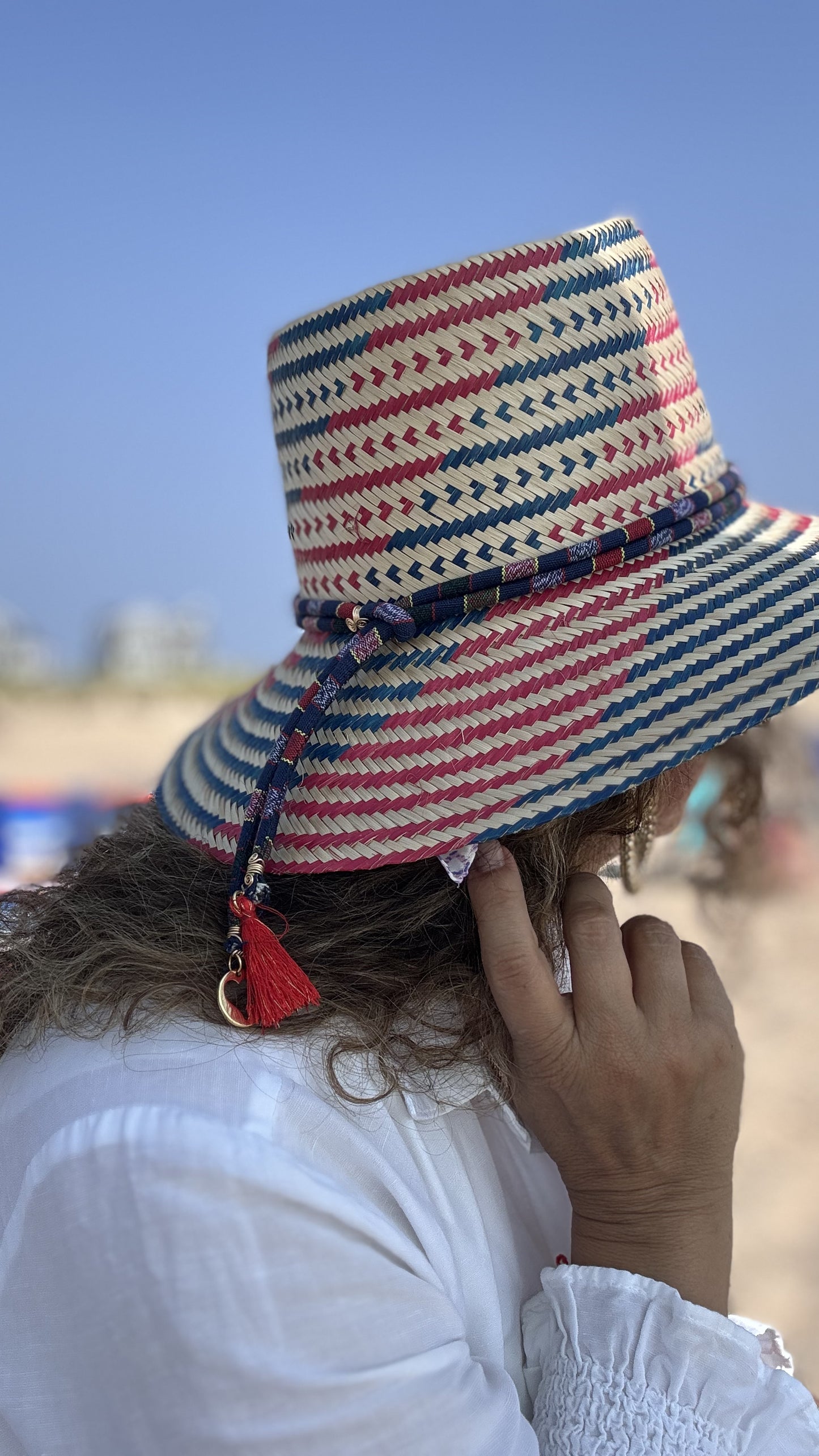 sombrero - Wayuu Hat Red/Blue