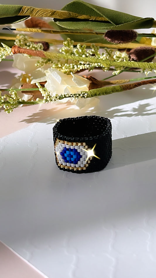 Anillo de mal de ojo Negro (un ojo)