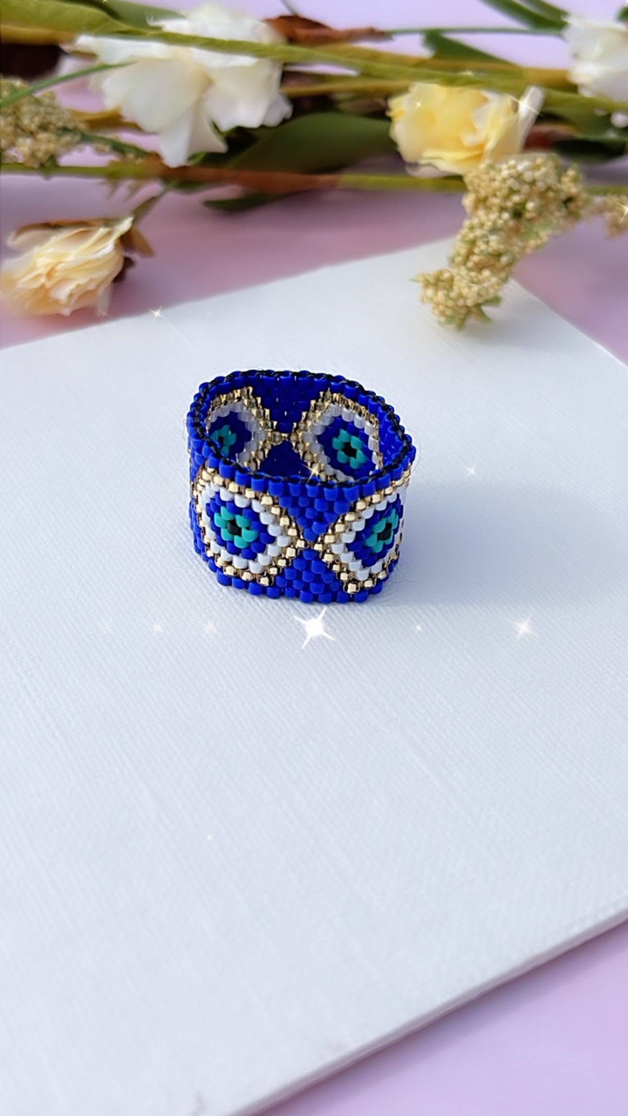 Evil eye Ring blue (eyes line)