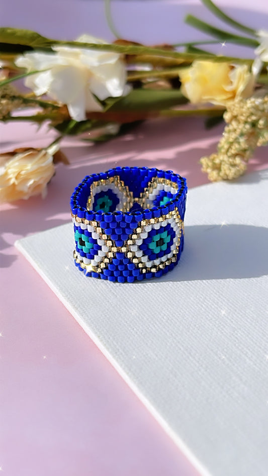 Anillo de mal de ojo azul (línea de ojos)