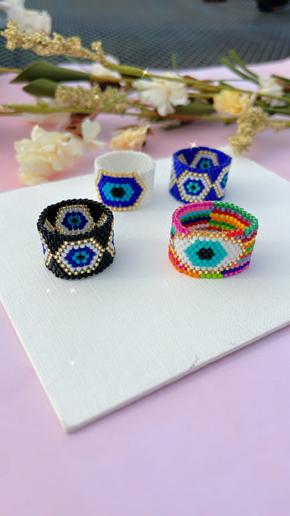 Evil eye Ring White (one eye)