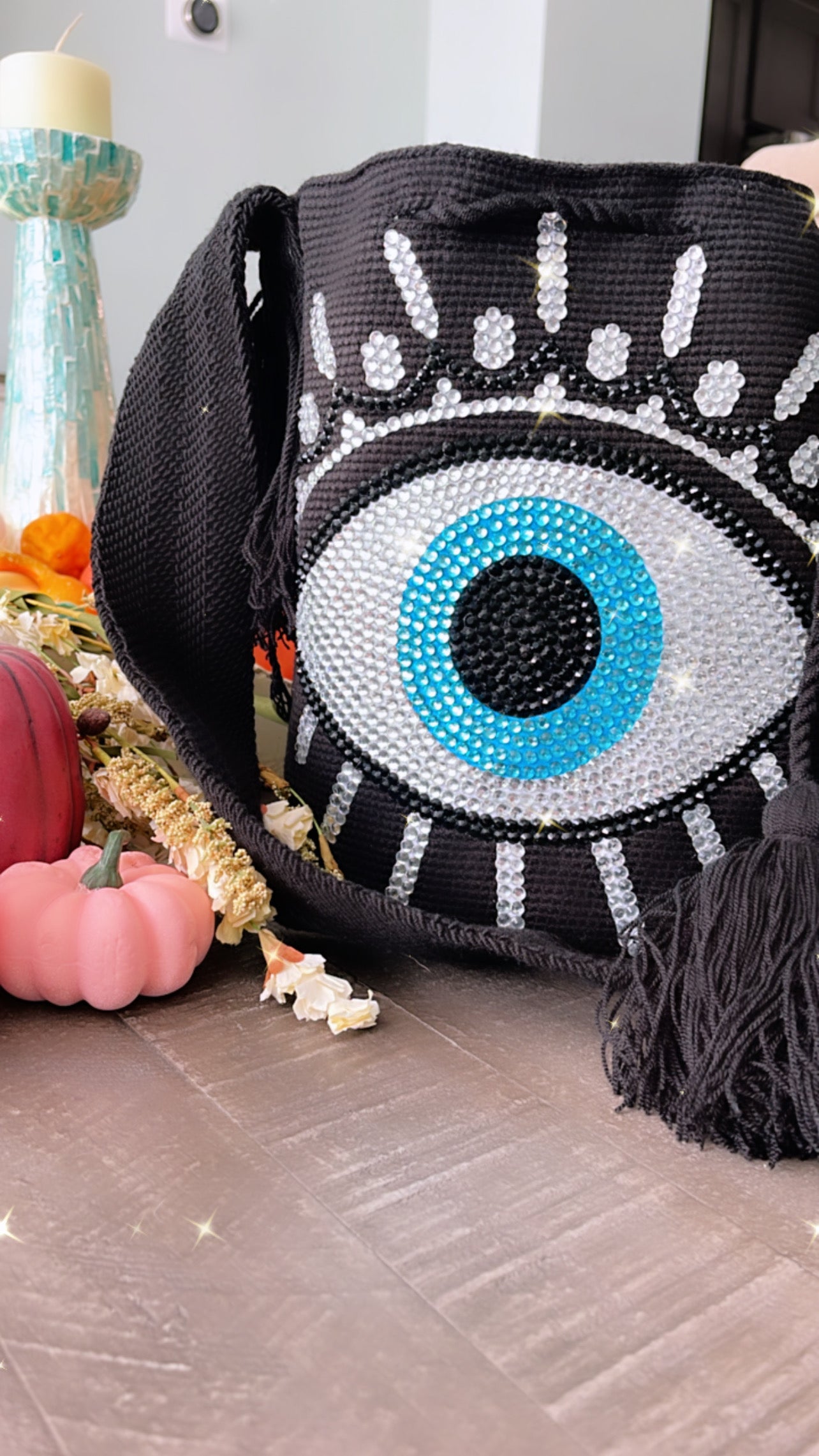 Wayuu mochila (Evil eye) Black